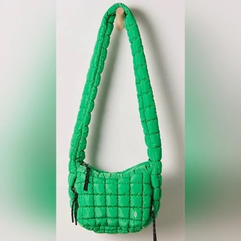 FP Movement by Free People Quilted Carryall Sling Bag ~ Green - Picture 4 of 5